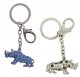 Rhinoceros Keychain with Blue Crystals